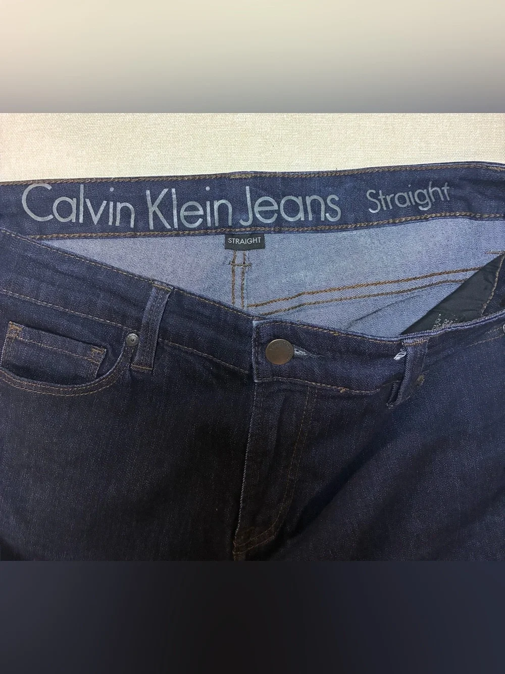 Calvin Klein Jeans Straight Leg Dark Wash Stretch Denim Size 30/10